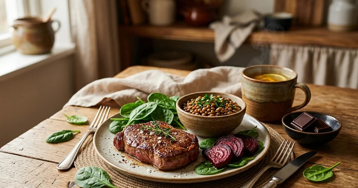 Ernährung während der Menstruation — Eisen, Wärme, Erholung