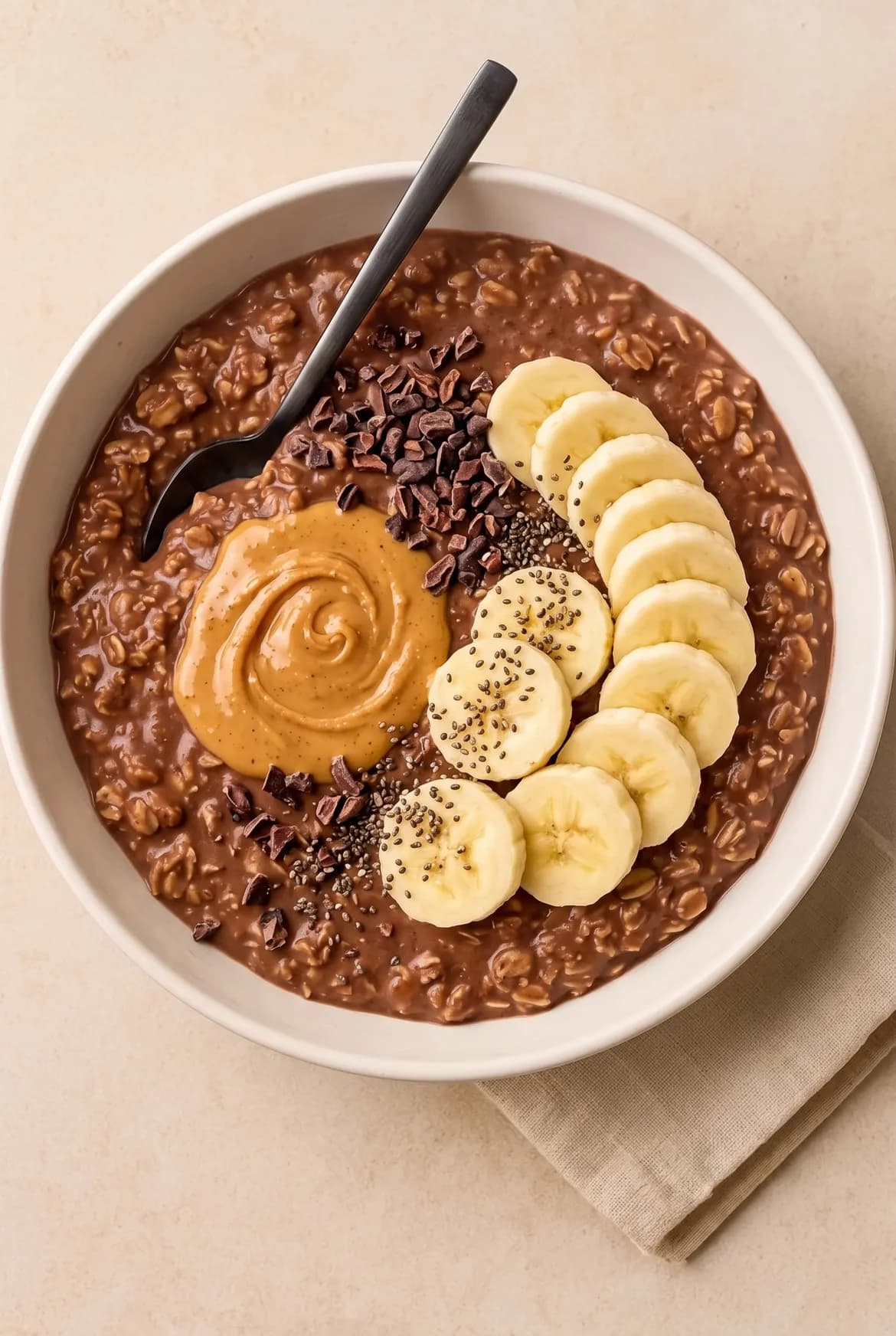 Power-Porridge mit Kakao und Nussbutter