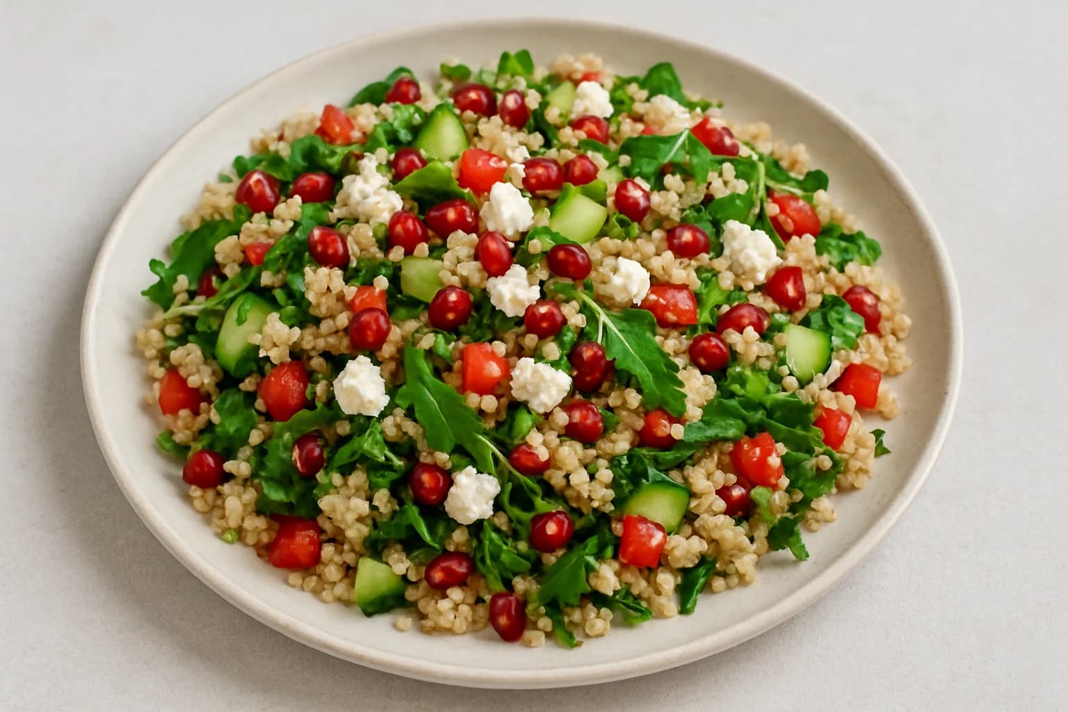 Mediterraner Quinoa-Salat mit Feta & Granatapfel