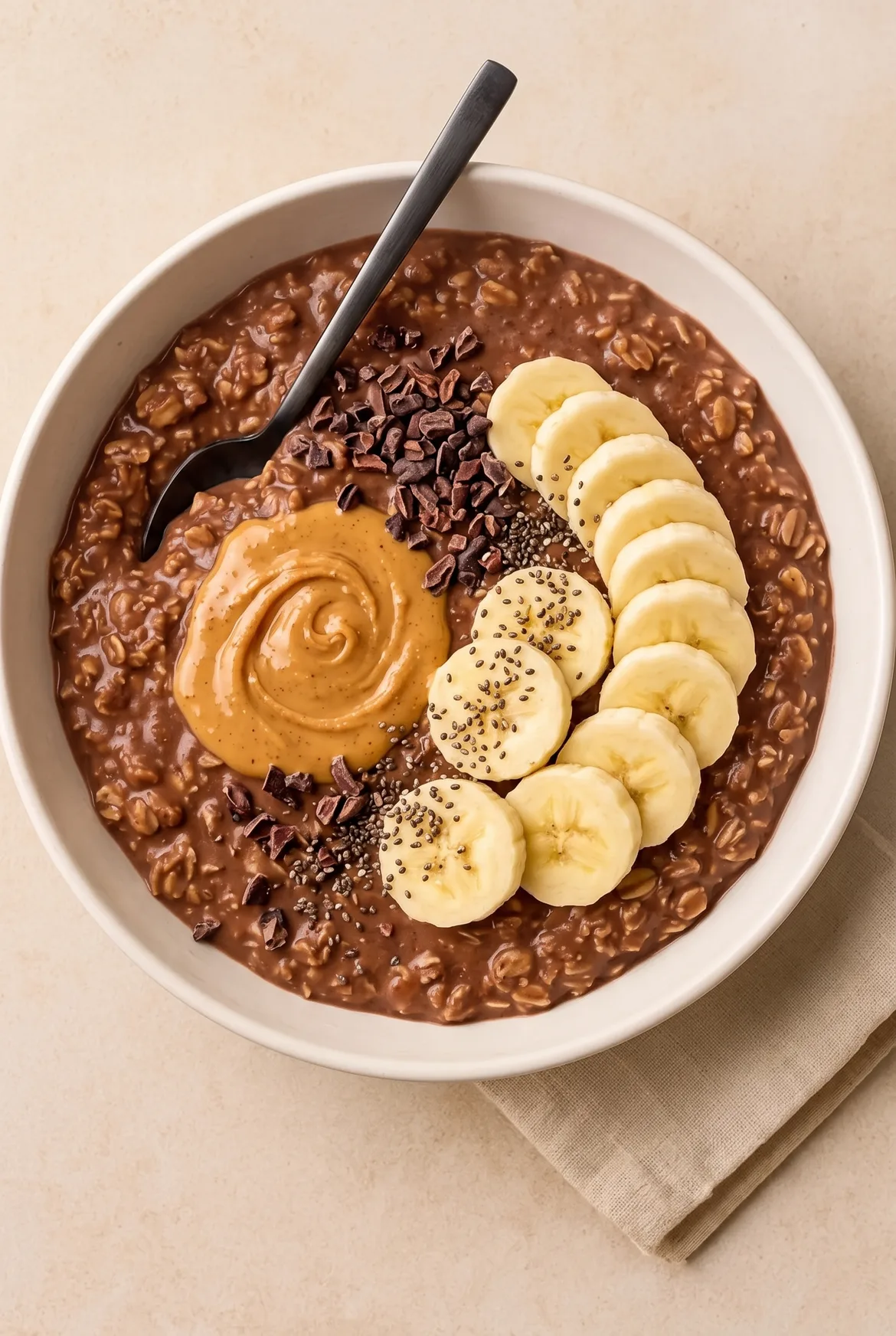 Power-Porridge mit Kakao und Nussbutter